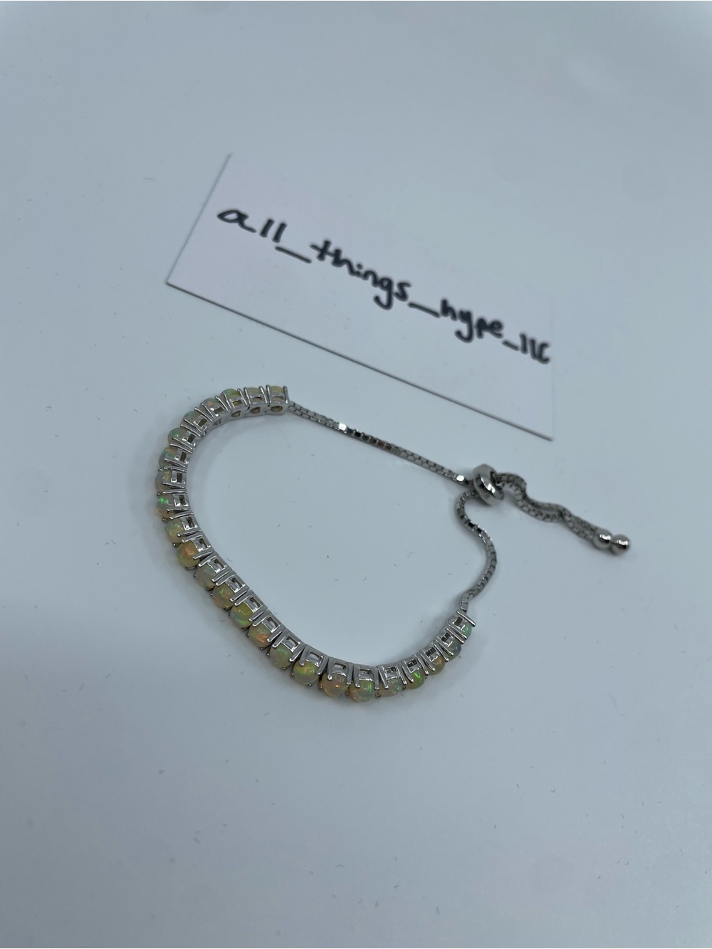Natural Opal Tennis Bolo Bracelet Sterling Silver 925 6CTW 24 Stone 10.04g